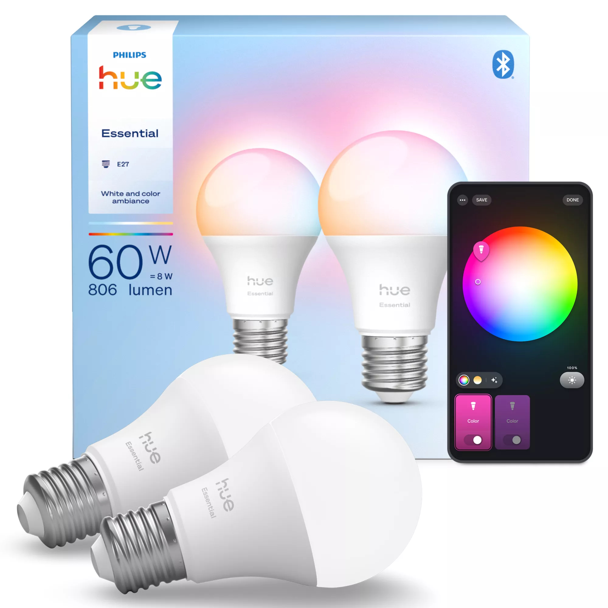 Philips by Signify Philips Hue White and colour ambience Essential A60 – E27 smart bulb – 806 lm – – image 3