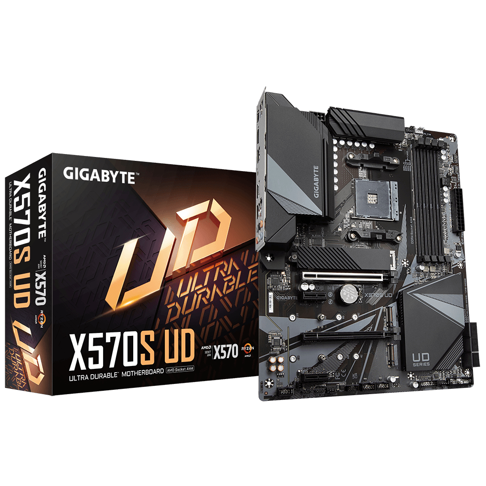 Tarjeta madre gigabyte amd x570 s-am4 ryzen 5ta generación 4xddr4 2933 128gb m.2 sata-pcie hdmi/usb