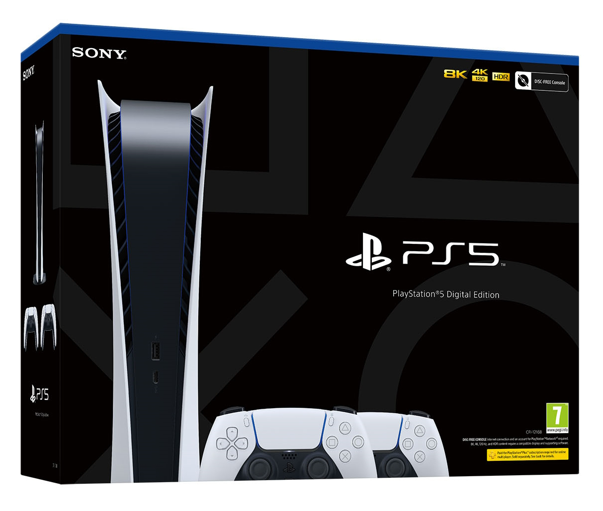 Sony Interactive Entertainment PlayStation 5 Console Digital - Two DualSense Wireless Controllers Bundle