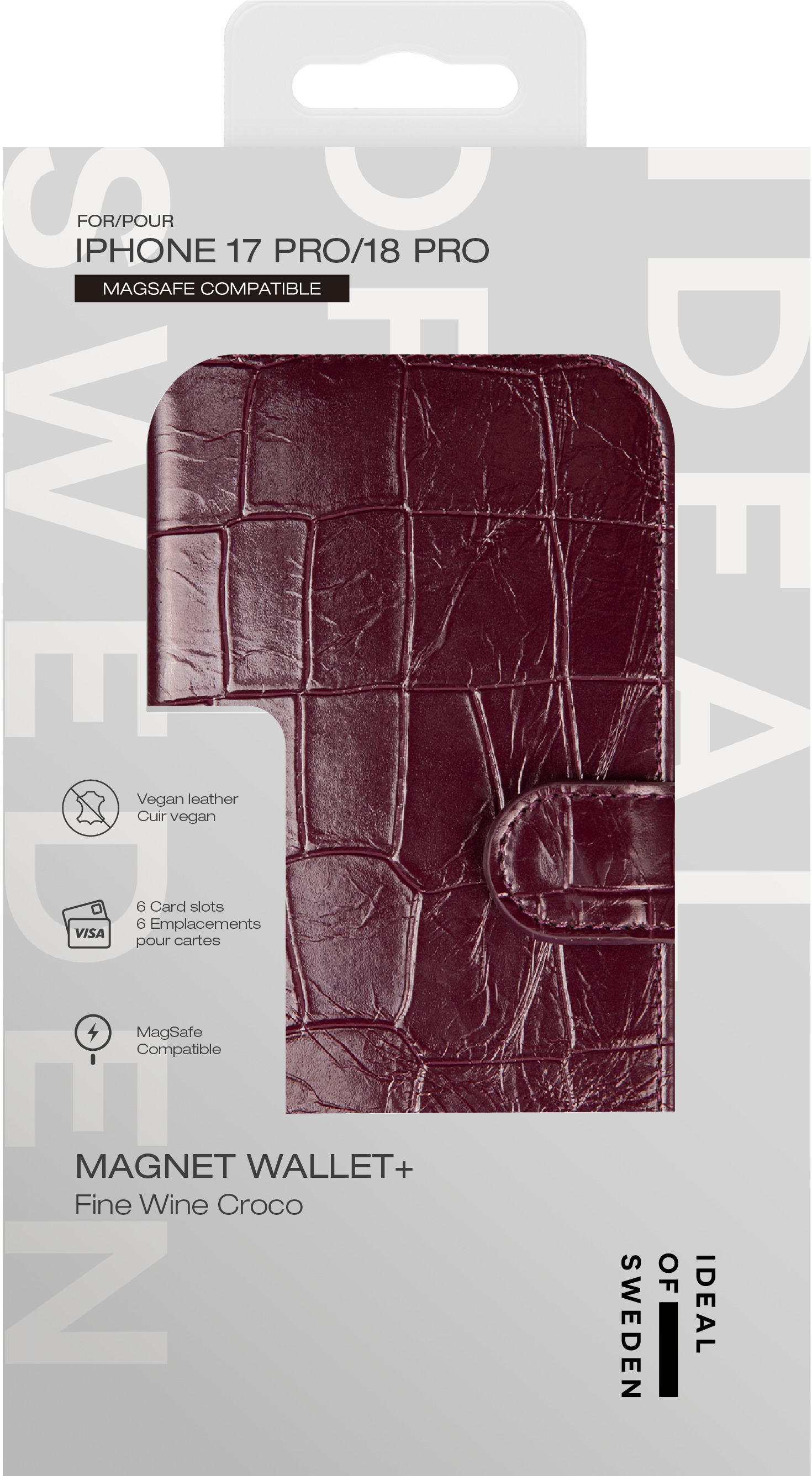 iDeal of Sweden Magnet Wallet+ MagSafe iPhone 17 Pro / 18 Pro Fine Wine Croco – image 5