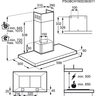 AEG DBB4650M Wall-mounted Stainless steel 603 m³/h – image 5