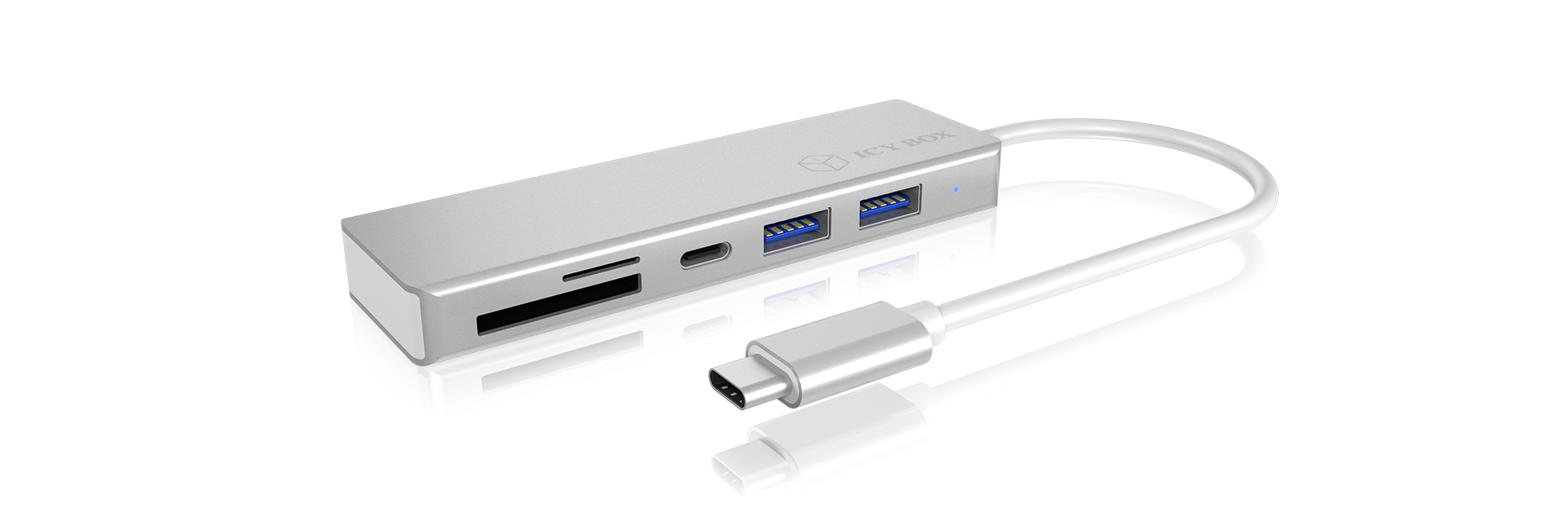 ICY BOX IB-HUB1413-CR USB 3.2 Gen 1 (3.1 Gen 1) Type-C Silver – image 2