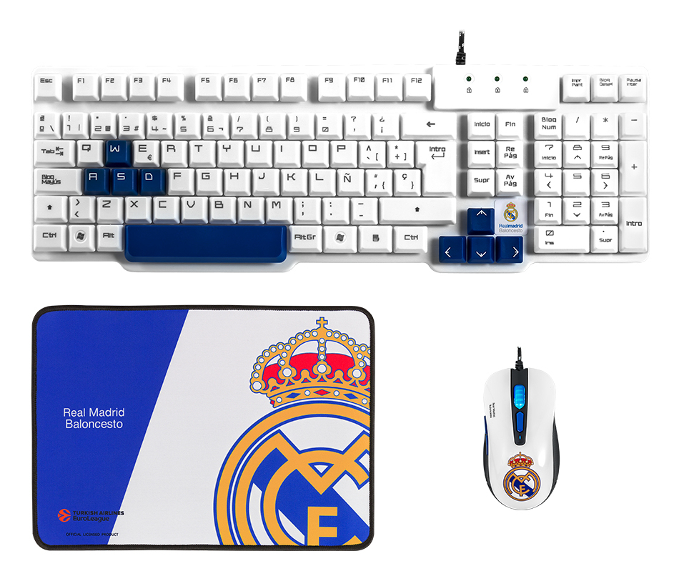 Mars Gaming MCPMVPRM keyboard Mouse included USB QWERTY Spanish Blue, White – image 1