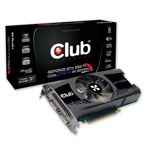 CLUB3D GeForce GTX 550Ti CoolStream OC Edition, 2GB