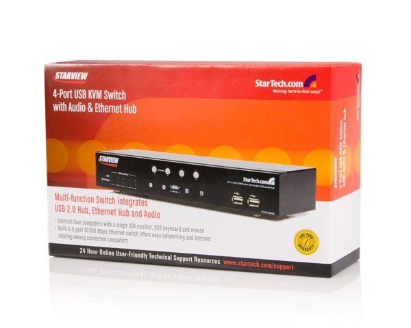StarTech.com 4-Port USB KVM Switch Audio & Ethernet Hub – image 5