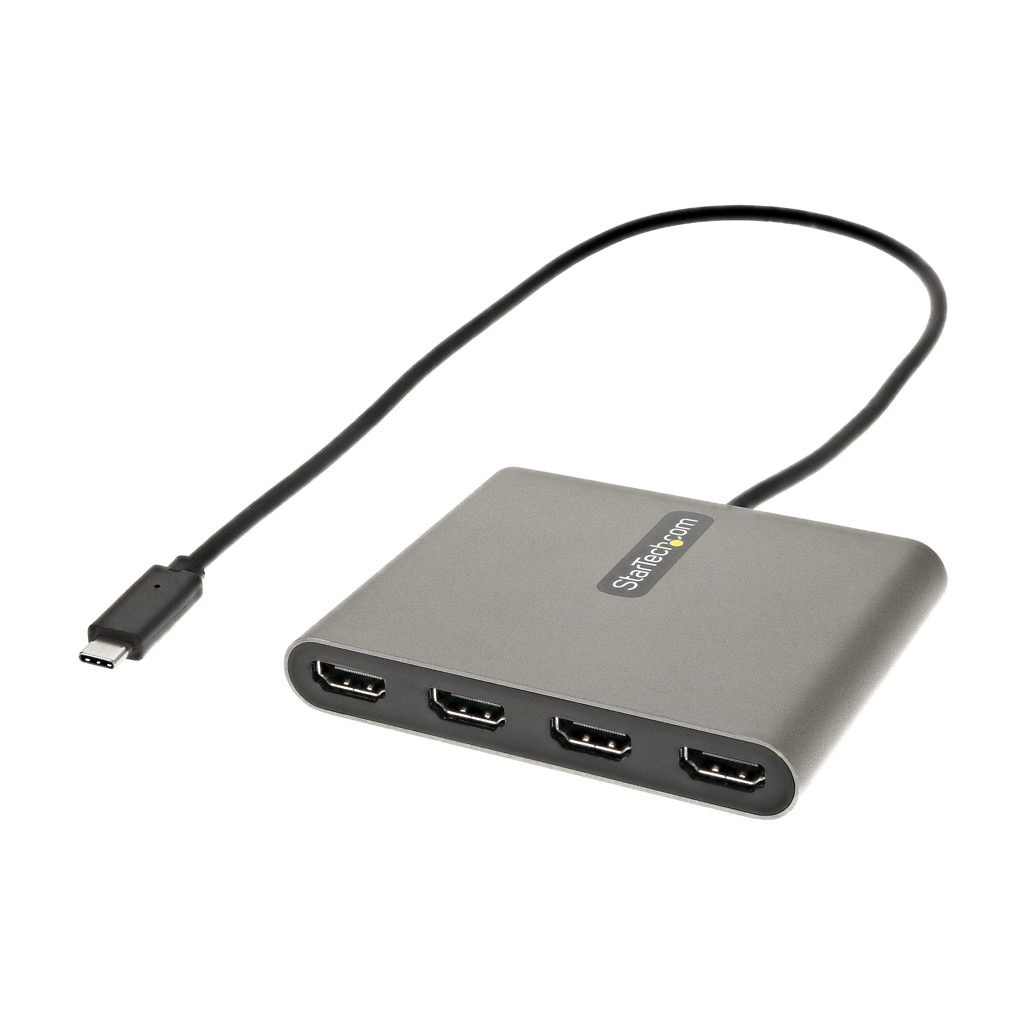 StarTech.com USB C till 4 HDMI-adapter - Externa video- och grafikkort - USB Type-C till dongel för Quad HDMI-skärmadapter - 1080p 60 Hz - Videokonverterare för flera skärmar - Endast Windows