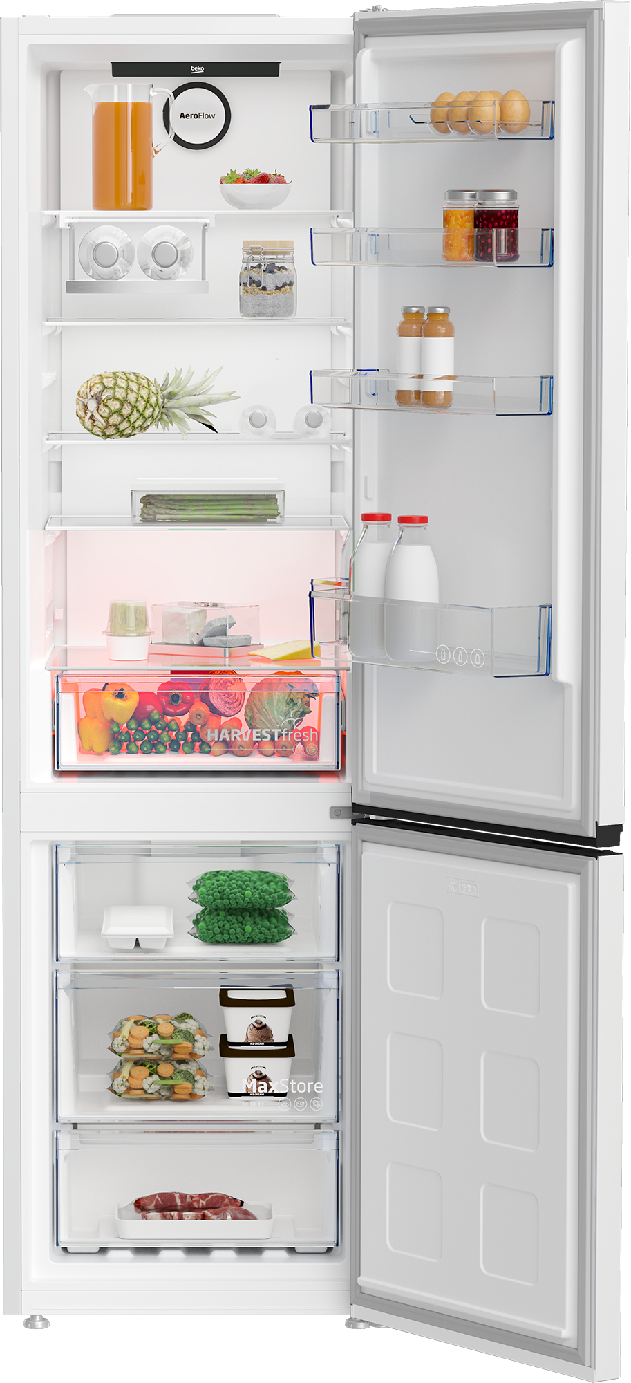 Beko CNG6603VW Freestanding AeroFlowTM Fridge Freezer with HarvestFreshTM – image 3
