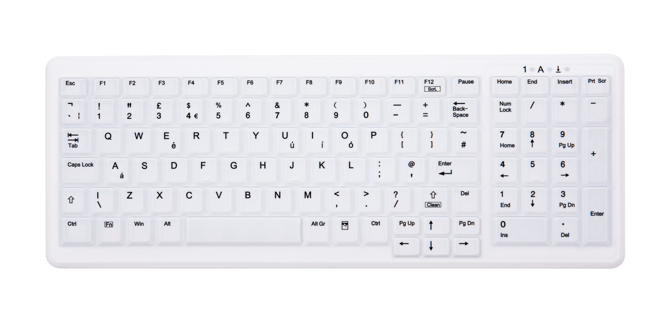 CHERRY AK-C7000 tastiera Medico RF Wireless QWERTY Inglese UK Bianco