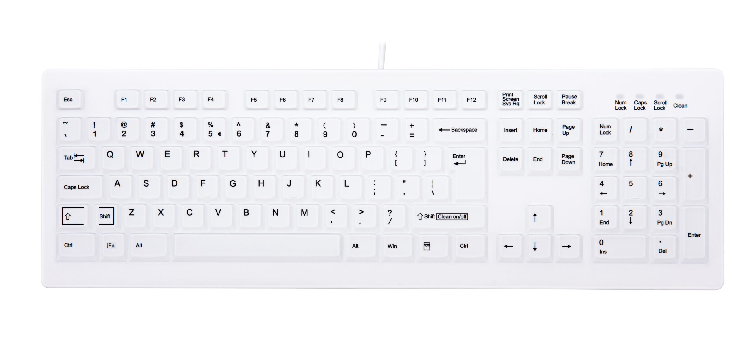 CHERRY AK-C8100F-U1-W/US tastiera Medico USB QWERTY Inglese US Bianco