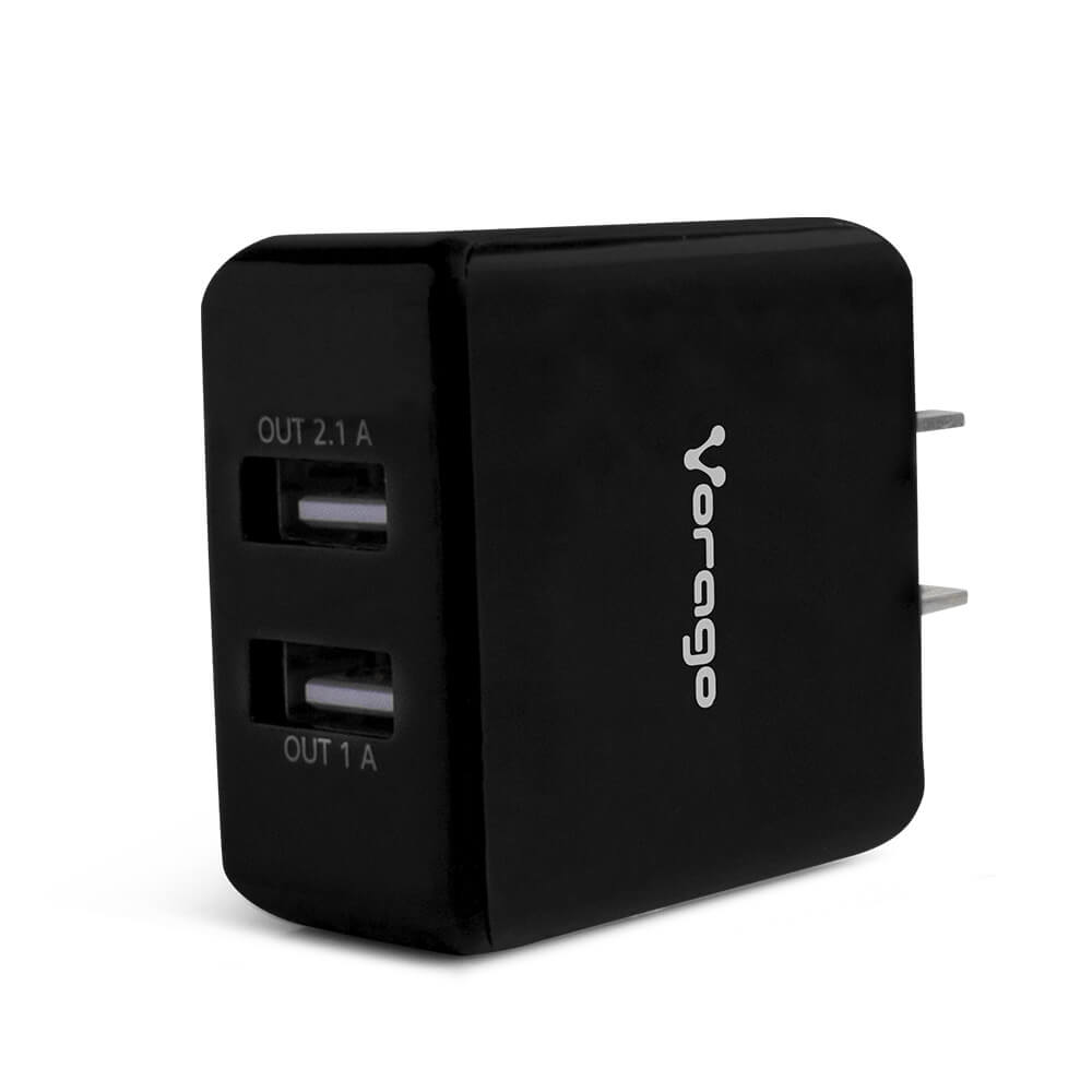 Cargador para Pared Vorago AU-106 - 5V - 2 Puertos USB - Negro - AU-106-BK