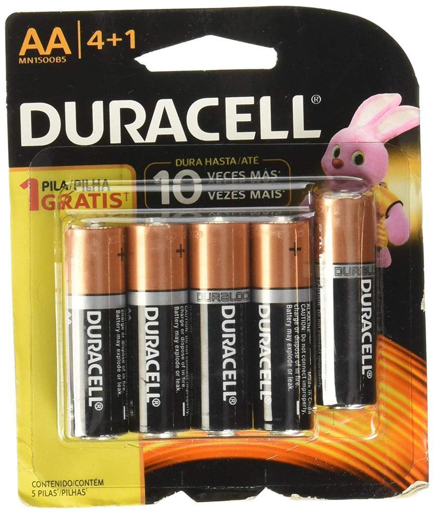 Pila alcalina Duracell AA 4 + 1 piezas
