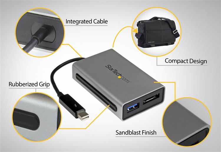 StarTech.com Thunderbolt to eSATA plus USB 3.0 Adapter - Thunderbolt Adapter – image 7
