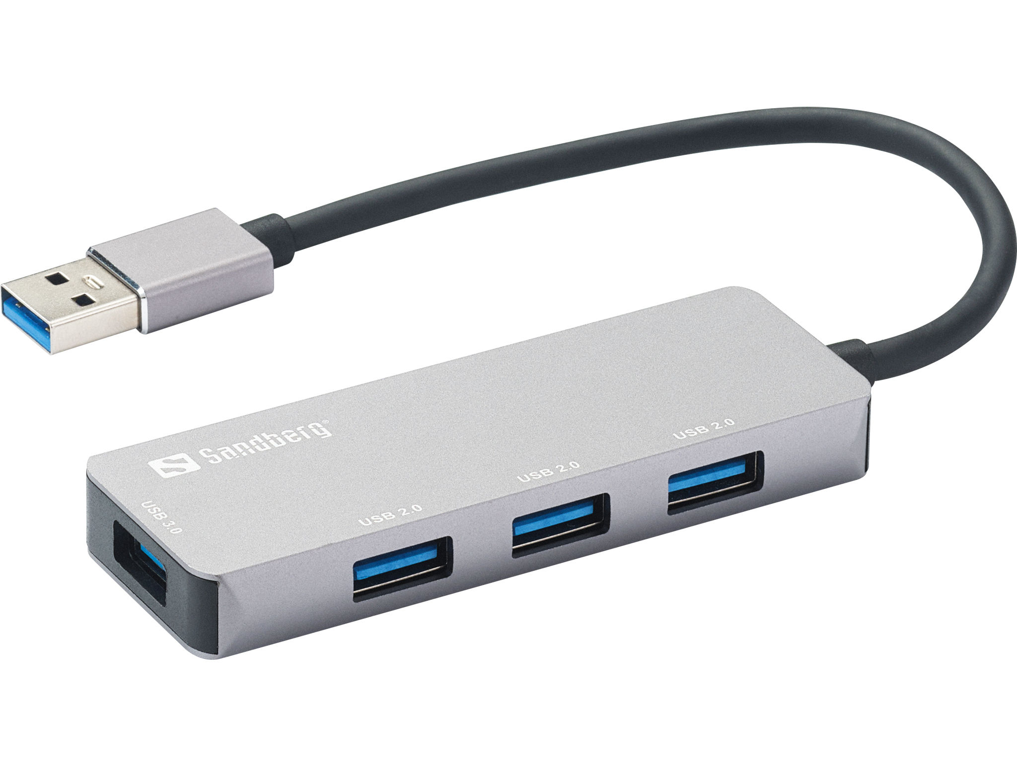 Sandberg 333-67 gränssnittshubbar USB 3.2 Gen 1 (3.1 Gen 1) Type-A 5000 Mbit/s Grå