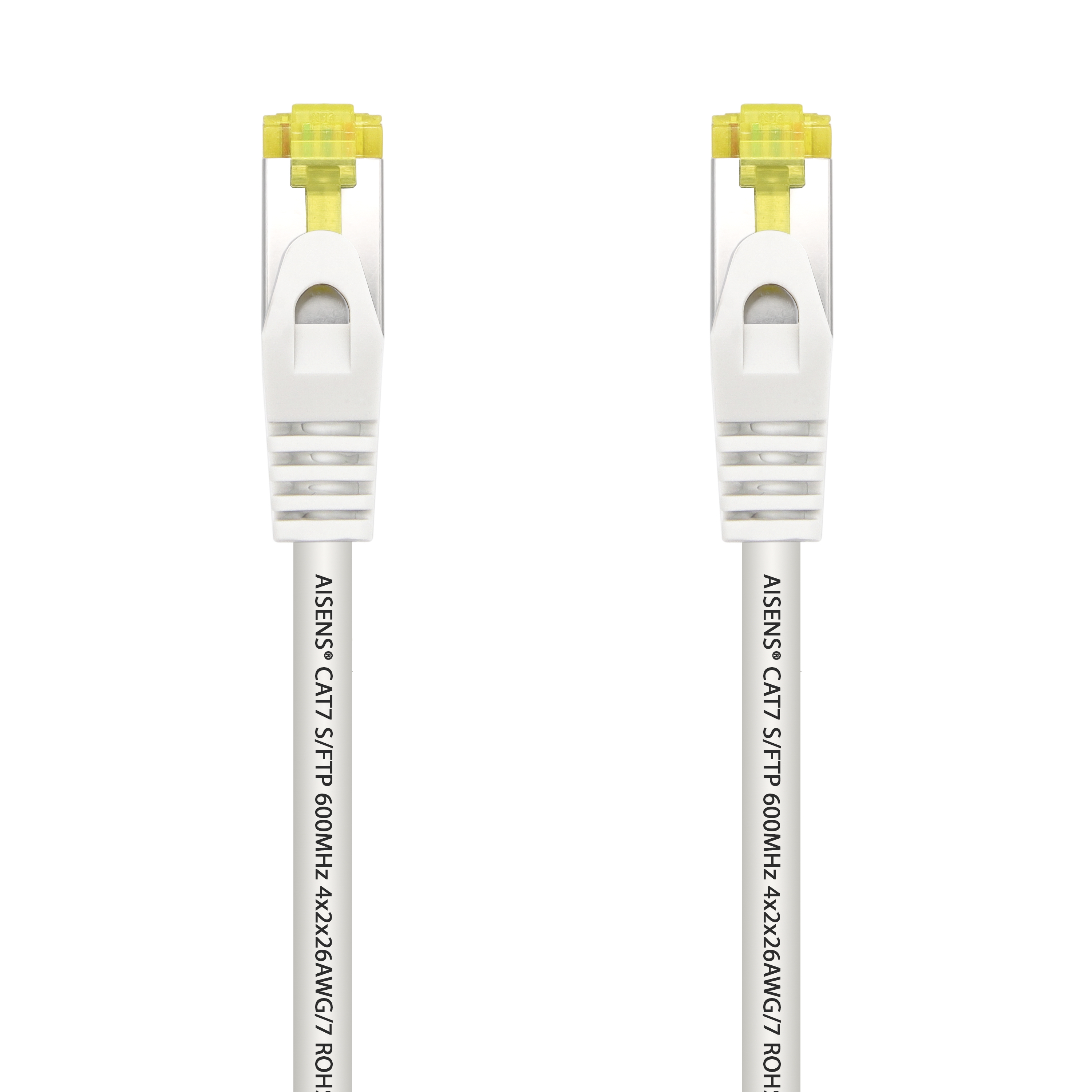 AISENS Cable De Red Latiguillo RJ45 LSZH Cat.7 600 MHz S/FTP PIMF AWG26, Blanco, 2.0 m