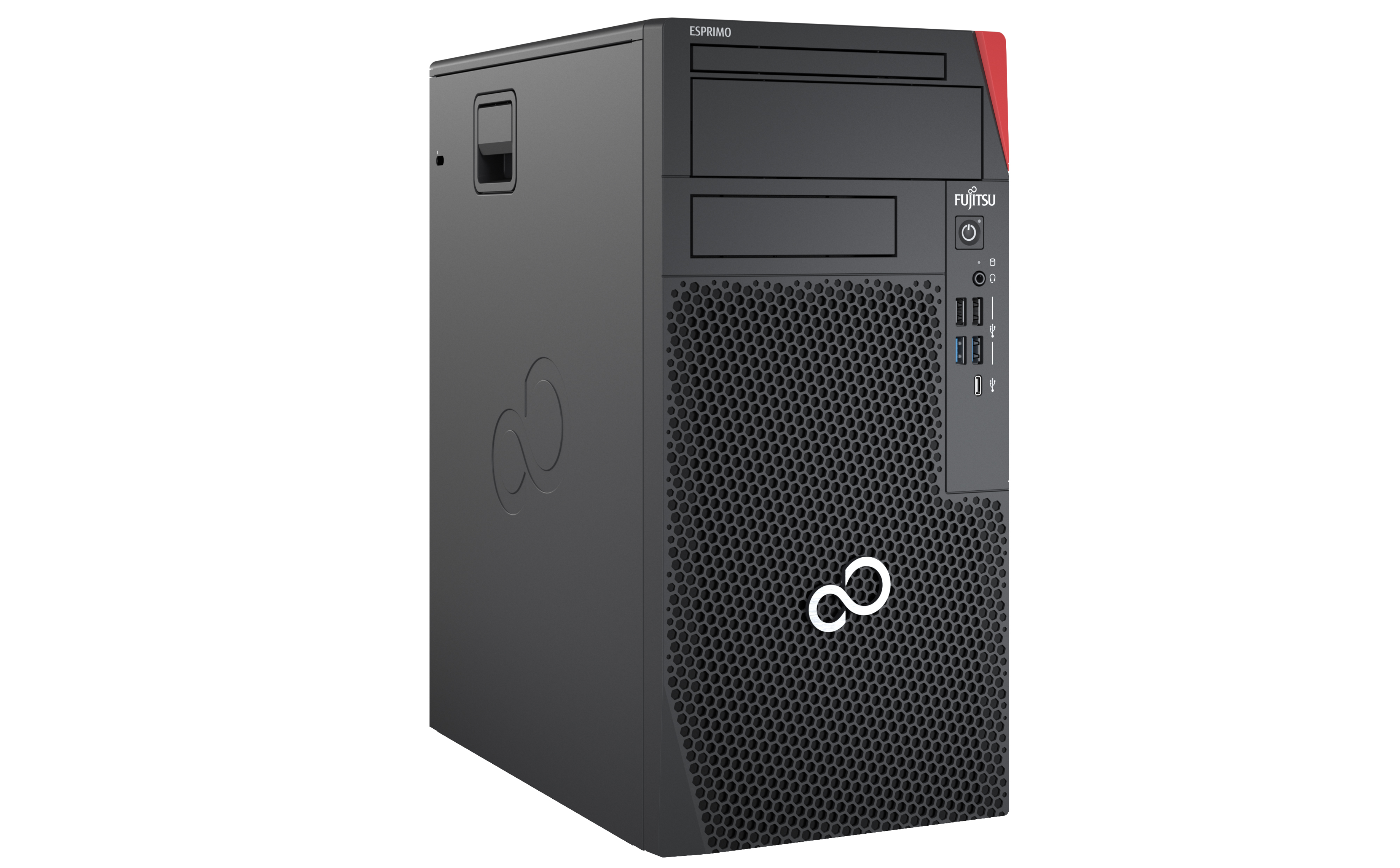 Fujitsu ESPRIMO P5011 Intel® Core™ i5 i5-11500 16 GB DDR4-SDRAM 512 GB SSD Windows 10 Pro Desktop PC Red, Black image 3
