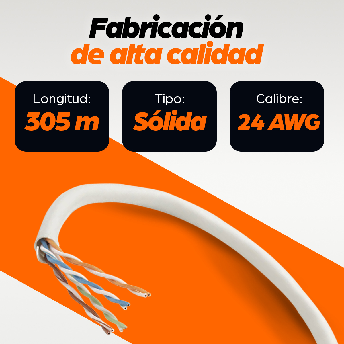 Bobina de Cable Ethernet 305m Cat5e Intellinet 362320, Color Gris