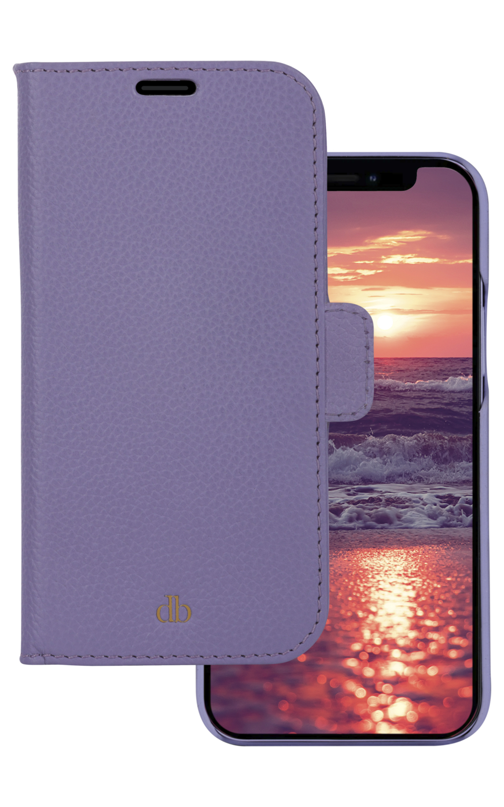 dbramante1928 New York - Flip cover for mobile phone - detachable magnetic back-cover - Saffiano leather - Db purple - for Apple iPhone 13