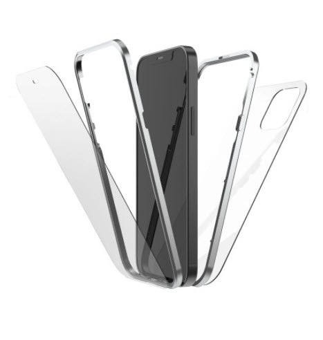 Hama 360 Glass custodia per cellulare 17 cm (6.7") Cover Argento Trasparente