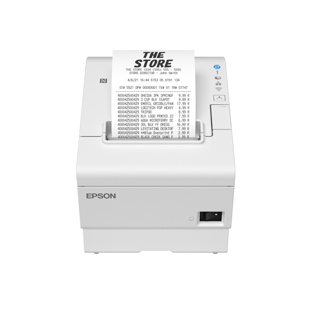 Epson TM-T88VII, USB, USB Host, RS232, Ethernet, ePOS, bianco