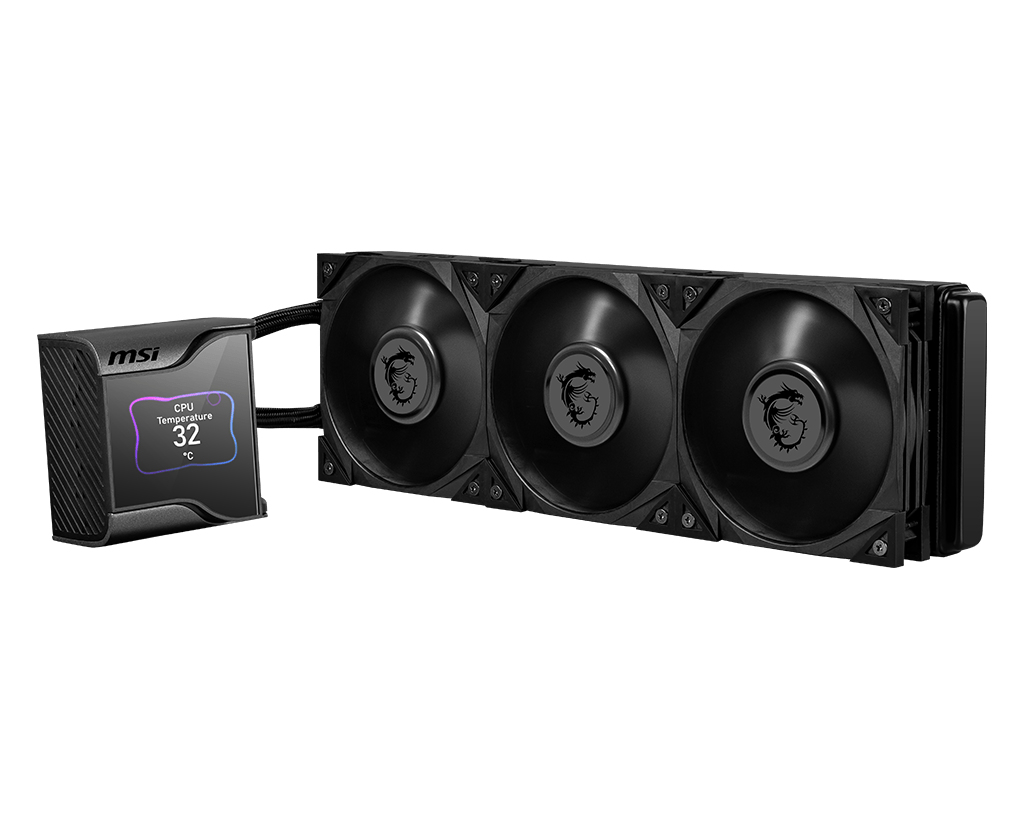 MSI MEG CORELIQUID S360 Liquid CPU Cooler ‘360mm Radiator, 2.4” IPS Display with fan, 2x 140mm Silent PWM Fan, Center, Supports Intel and AMD Platforms, Latest LGA 1700 ready, Cooled by ASETEK’ image 3