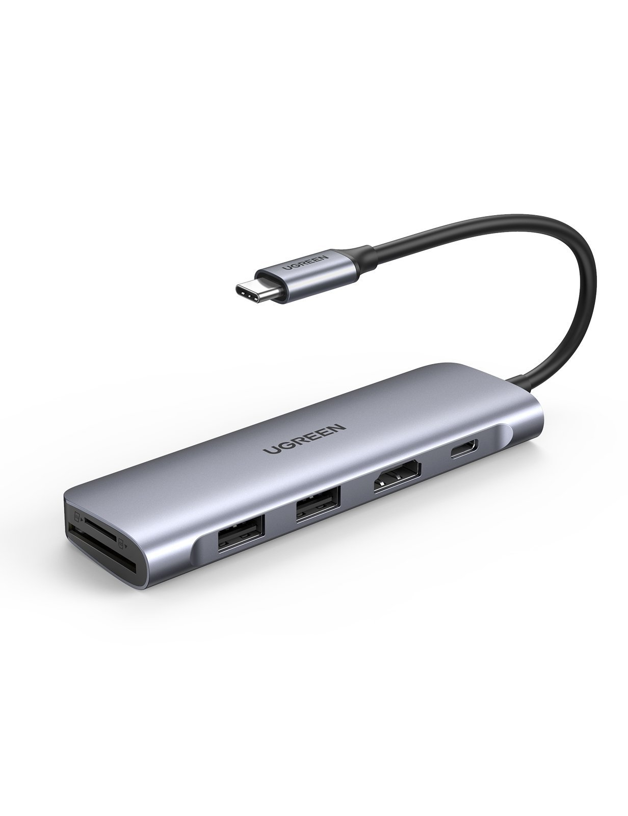 Ugreen 6-in-1 USB C PD USB 3.2 Gen 1 (3.1 Gen 1) Type-C Argento