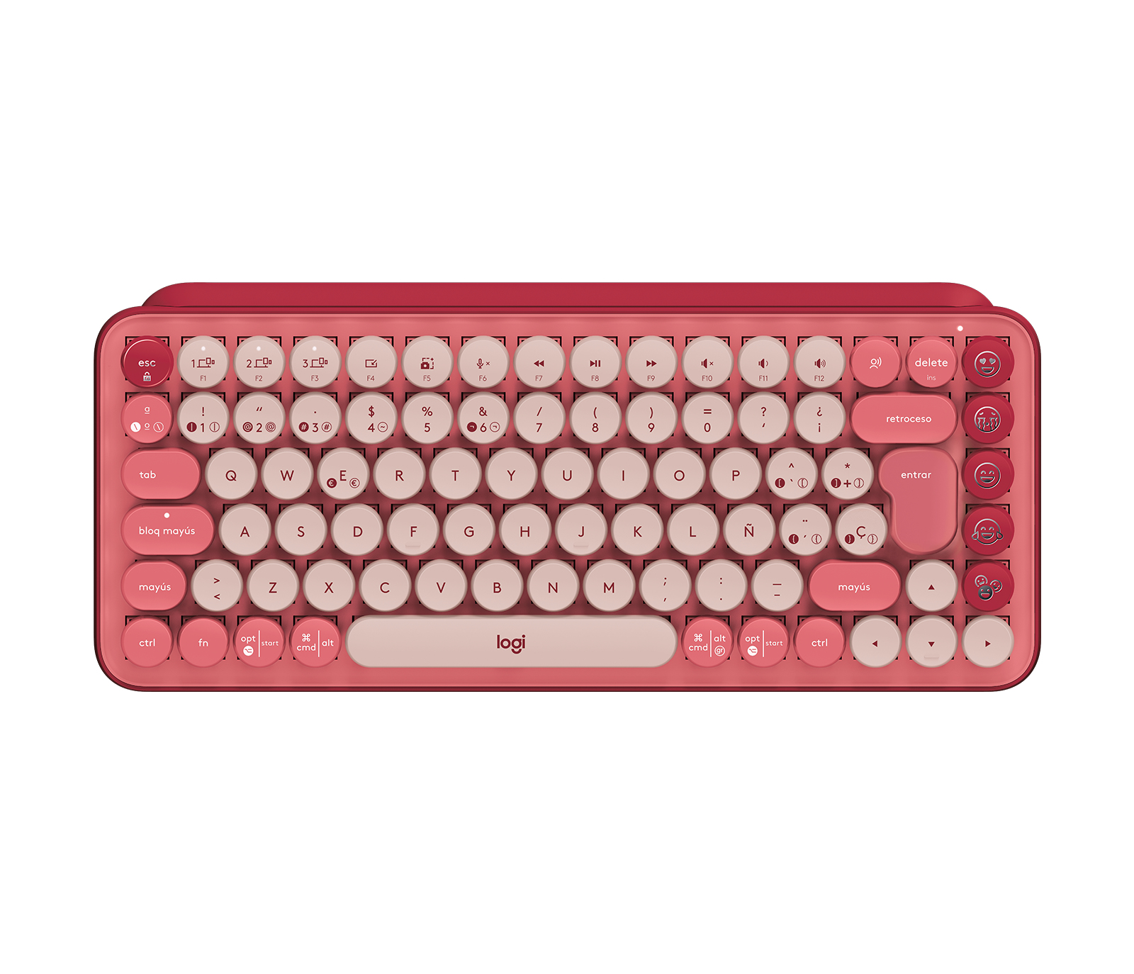 Teclado Logitech POP Keys - Inalámbrico - Bluetooth / USB - Rosa Coral - 920-010715 Teclado Logitech POP Keys - Inalámbrico - Bluetooth / USB - Rosa Coral - 920-010715