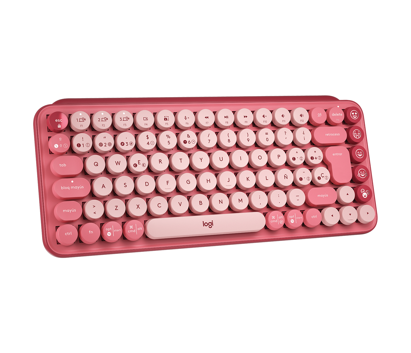 Teclado Logitech POP Keys - Inalámbrico - Bluetooth / USB - Rosa Coral - 920-010715 Teclado Logitech POP Keys - Inalámbrico - Bluetooth / USB - Rosa Coral - 920-010715
