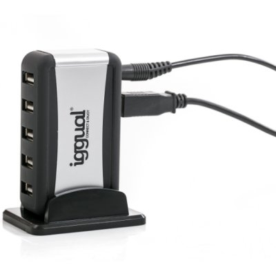 iggual PSI08936 interface hub USB 2.0 480 Mbit/s Black – image 2
