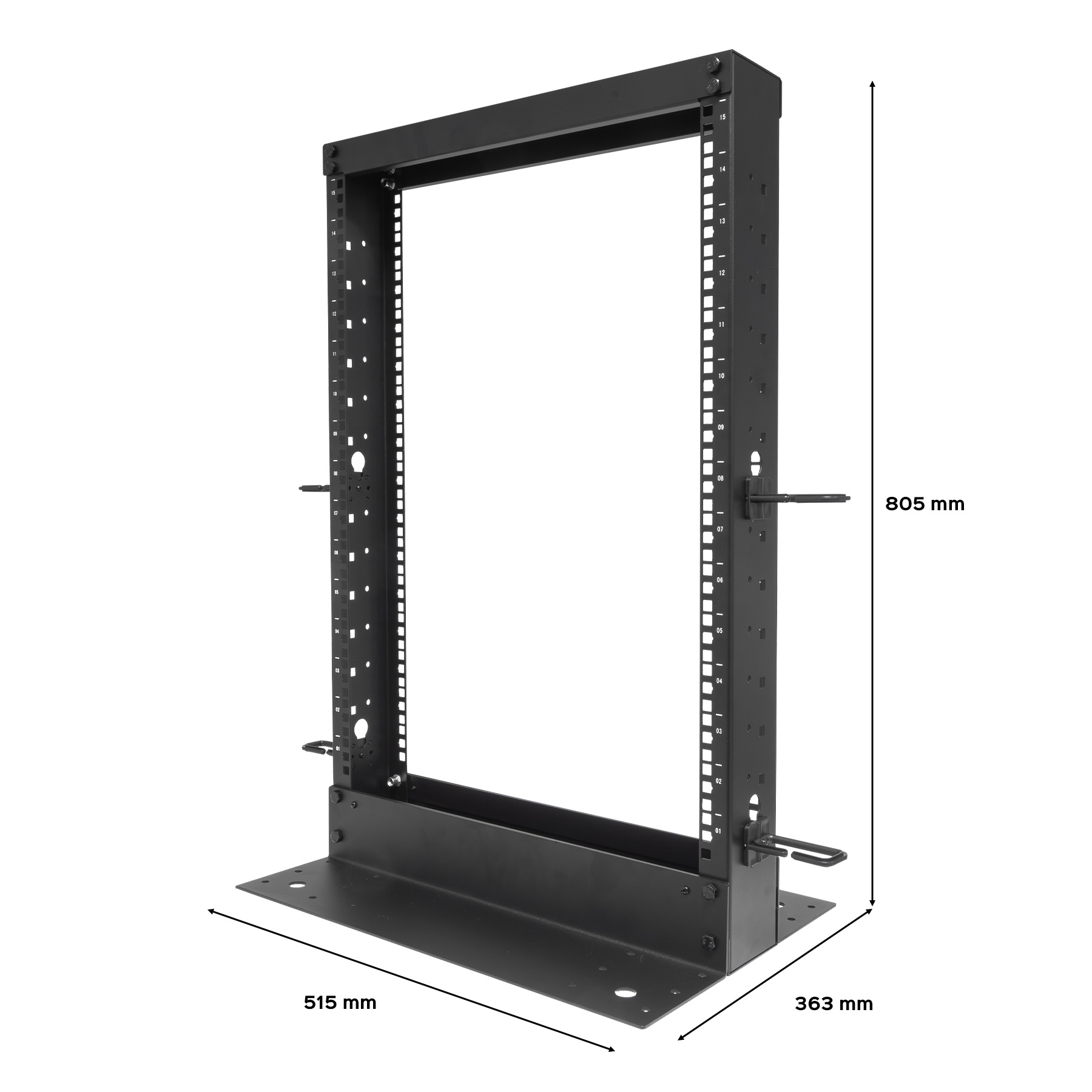 aiten data F80.66.15-2PO rack cabinet 15U Floor mounted rack Black – image 2