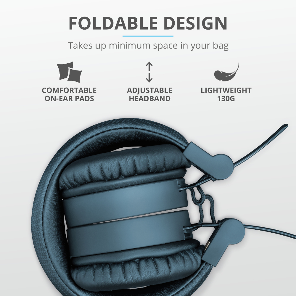 Trust 23908 headphones/headset Wired & Wireless Head-band Music Micro-USB Bluetooth Blue – image 4