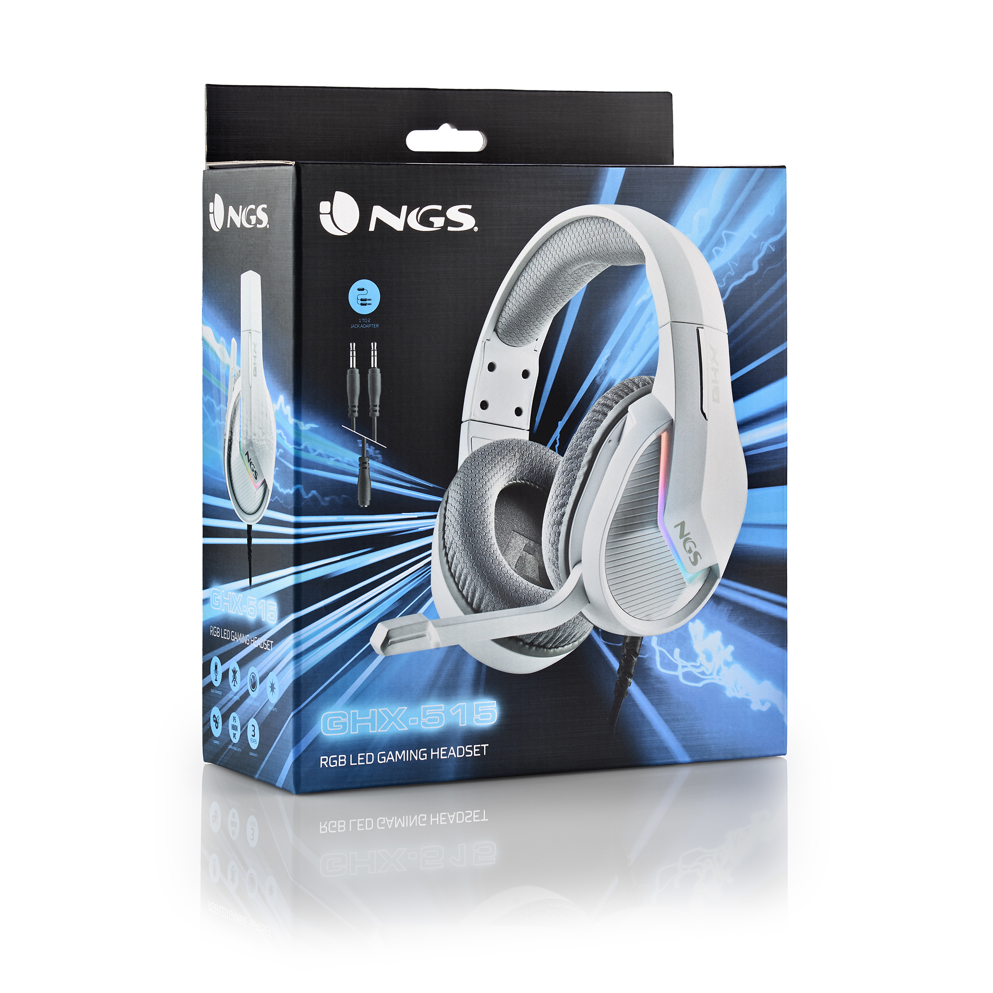 NGS GHX-515 Headset Wired Head-band Gaming USB Type-A White – image 6