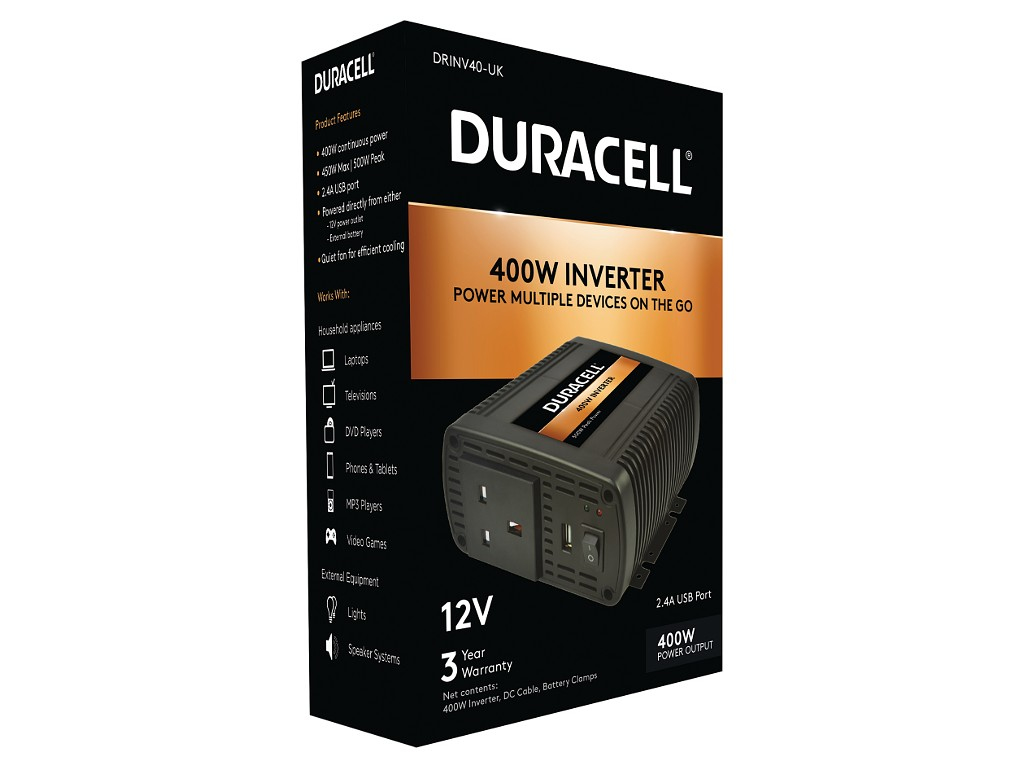 Duracell 400W Single UK Socket Inverter – image 4