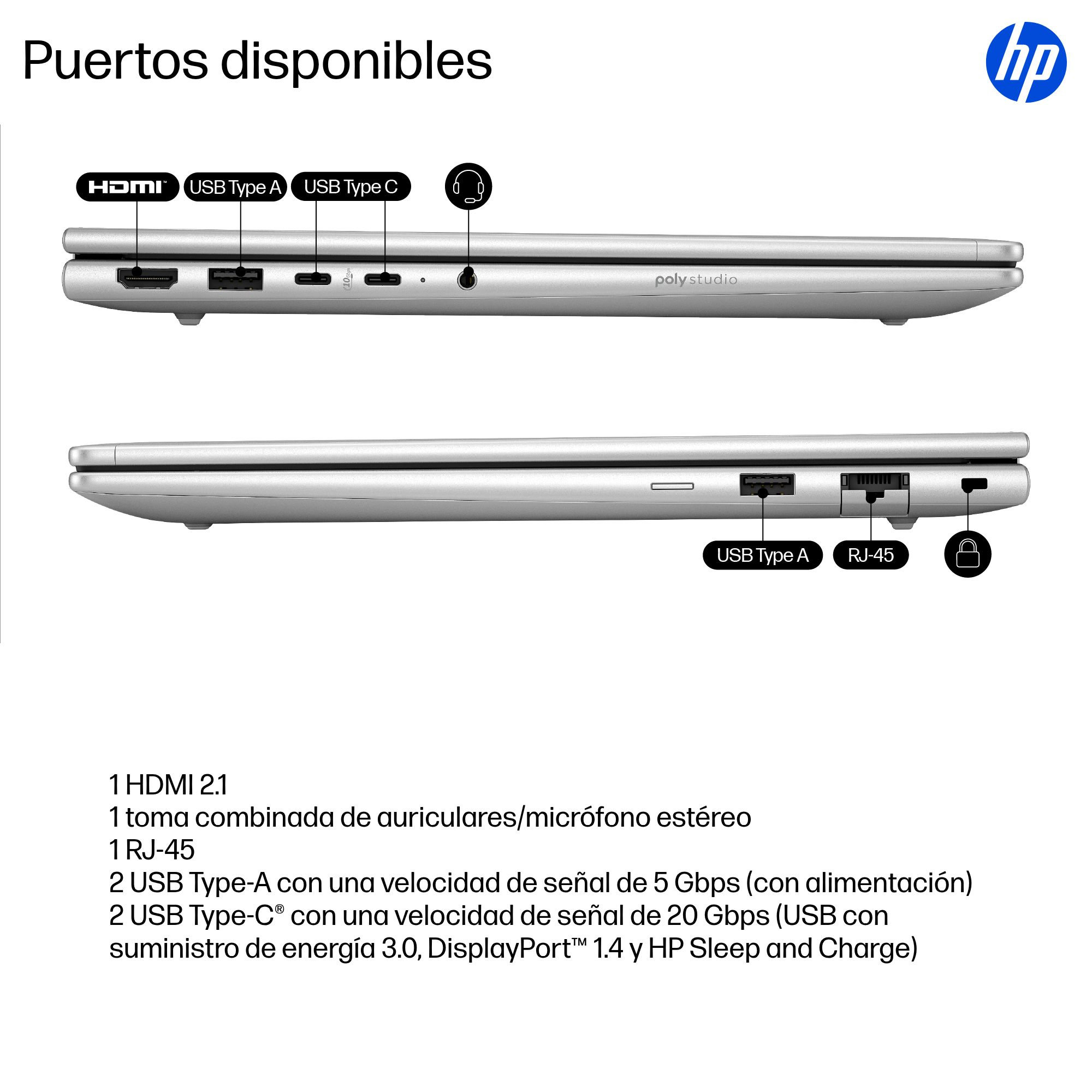 Portátil - HP ProBook 4 G1i AI Profesional, 14" WUXGA, Intel® Core™ Ultra 5 225U, 16 GB RAM, UHD Graphics, Windows 11 Pro, Pike Silver - imagen 5
