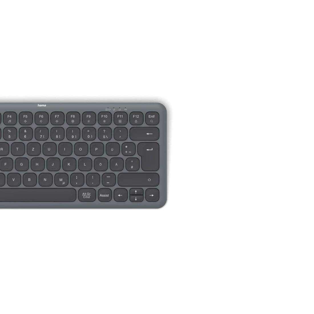 Hama WK-500 keyboard Home/Office RF Wireless + Bluetooth QWERTZ German Black, Dark Grey – image 6