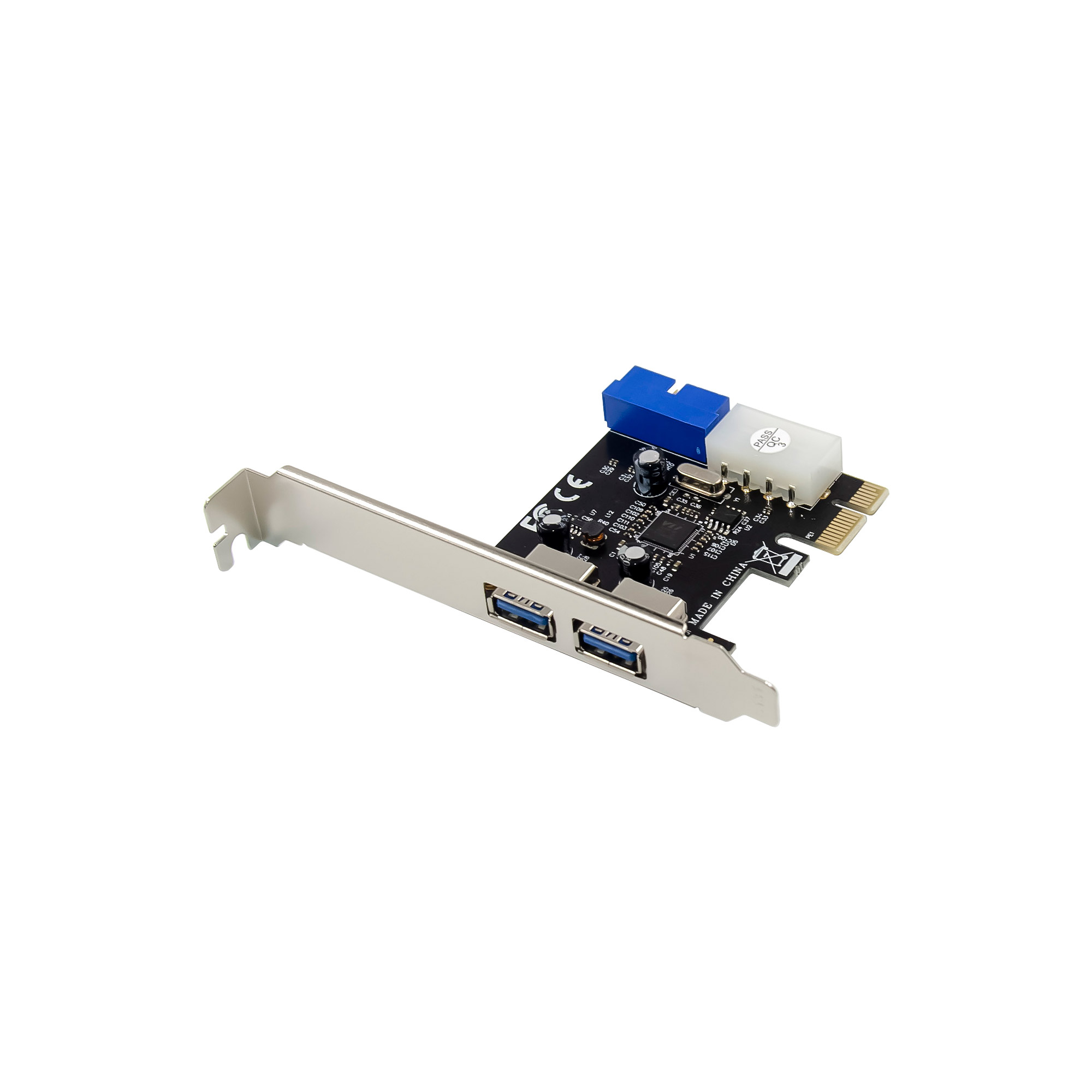 InLine 2+2ports USB 3.2 Gen.1 host controller, PCIe, w/SATA power + LP bracket – image 4