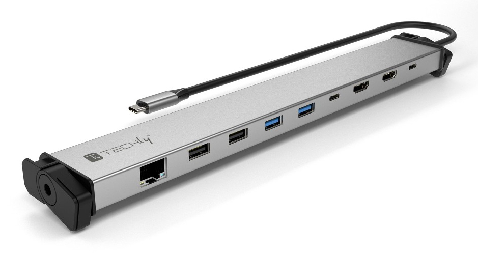 Techly IUSB31C-DOCK9HPD mobile device dock station Universal Silver – image 4