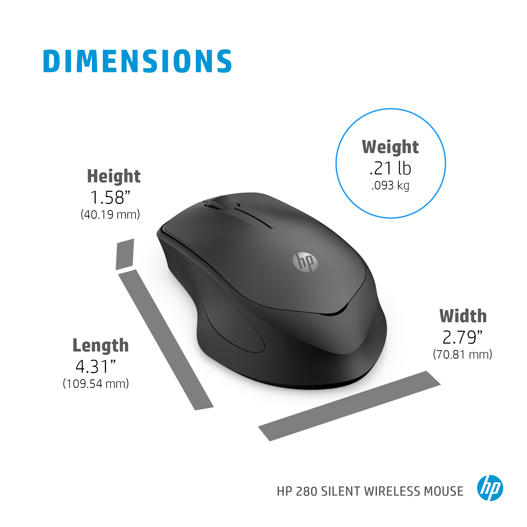HP 280 Silent Black Wireless Mouse – image 5