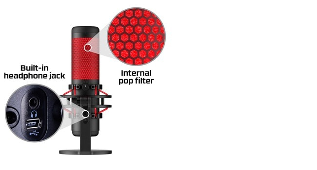 HyperX QuadCast – USB Microphone (Black-Red) – Red Lighting image 17