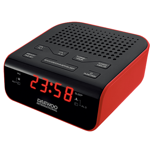 Daewoo DCR-46R Clock Digital Black, Red