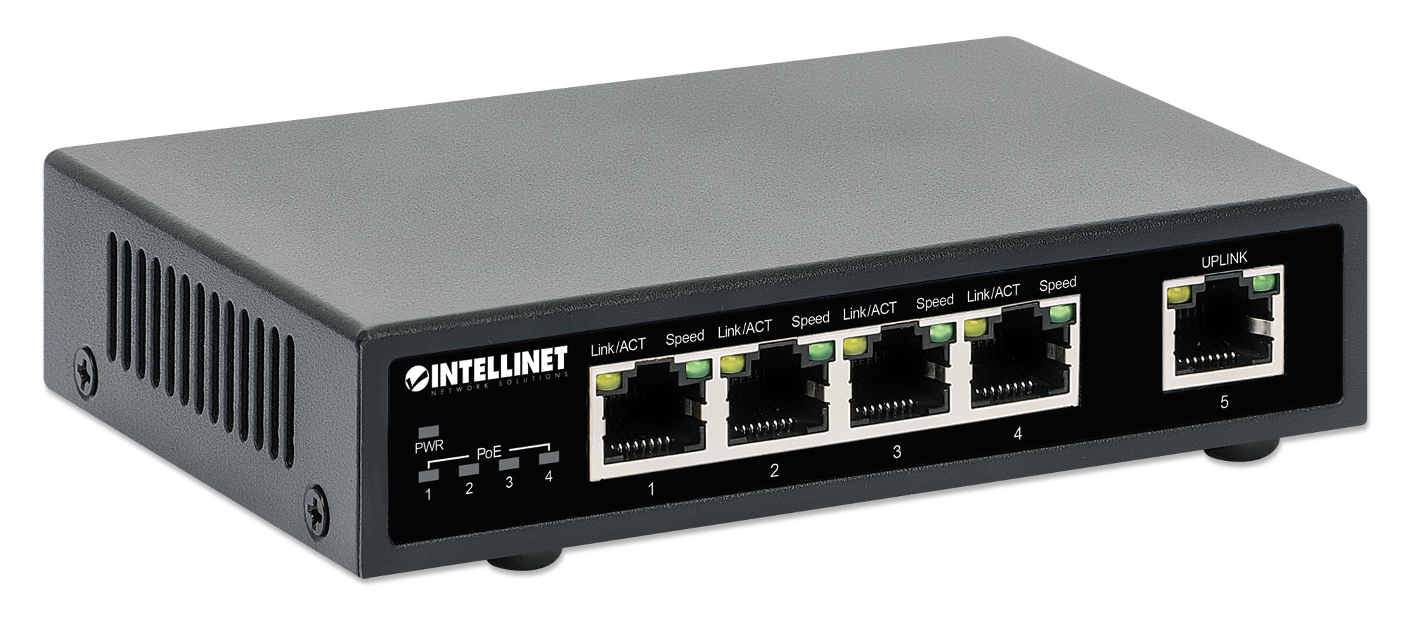 Intellinet 5-Port Gigabit Ethernet PoE+ Switch, Four PSE PoE Ports, IEEE 802.3at/af (PoE+/PoE) Compliant, PoE Power Budget up to – image 2