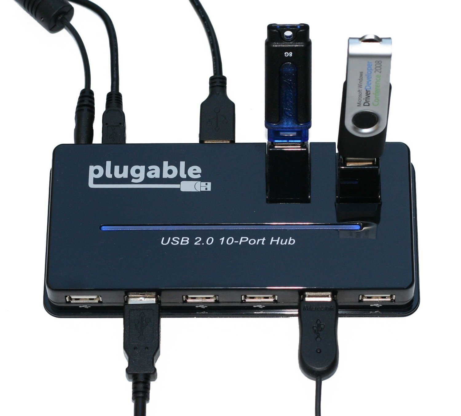 Plugable Technologies USB2-HUB10S interface hub 480 Mbit/s Black – image 4