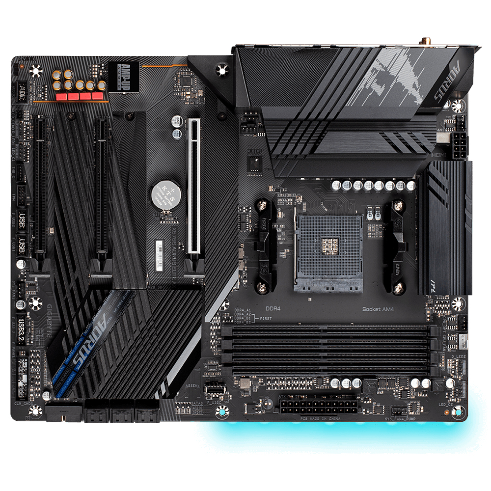 Tarjeta madre gigabyte amd x570s aorus elite ax s-am4 serie 5000 4xddr4 2933 128gb m.2 sata-pcie hdmi/usb