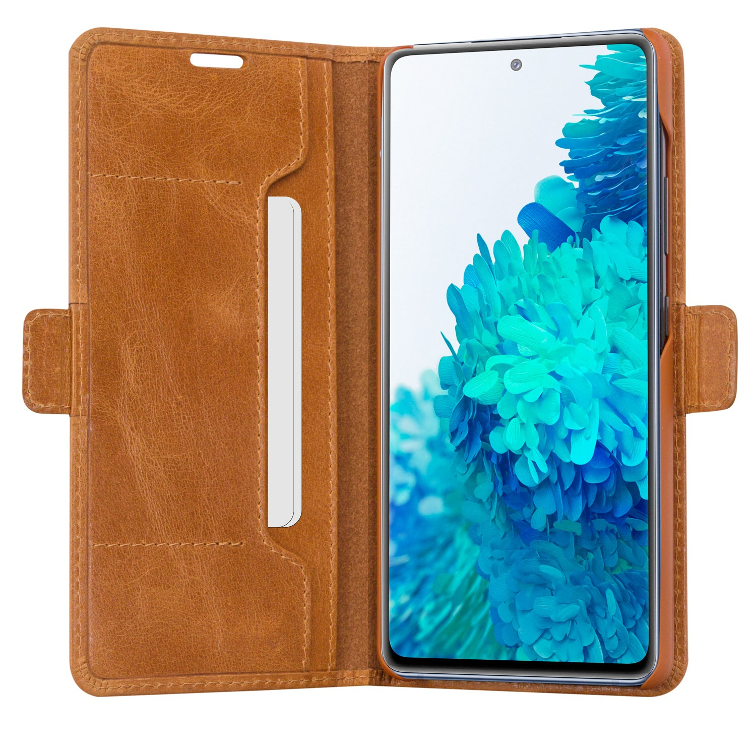 dbramante1928 Copenhagen Slim - Flip cover for mobile phone - full-grain leather - tan - for Samsung Galaxy S21 FE 5G