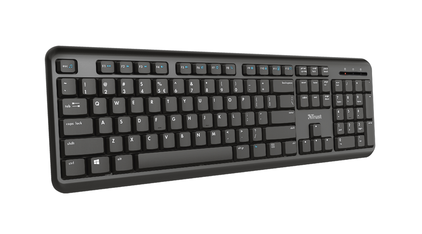 Trust TK-350 keyboard RF Wireless QWERTY UK English, USB Type A, Black - 24417