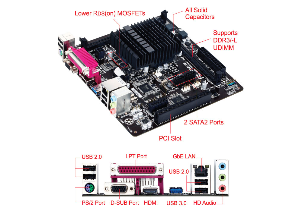 GIGABYTE GA-J1800M-D2P (rev. 1.1) – image 5