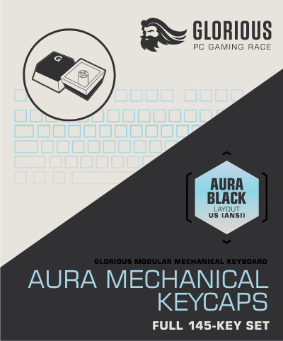 Resim Glorious PC Gaming Race Aura V2 Klavye Tuşu Kapağı - Siyah PBT
