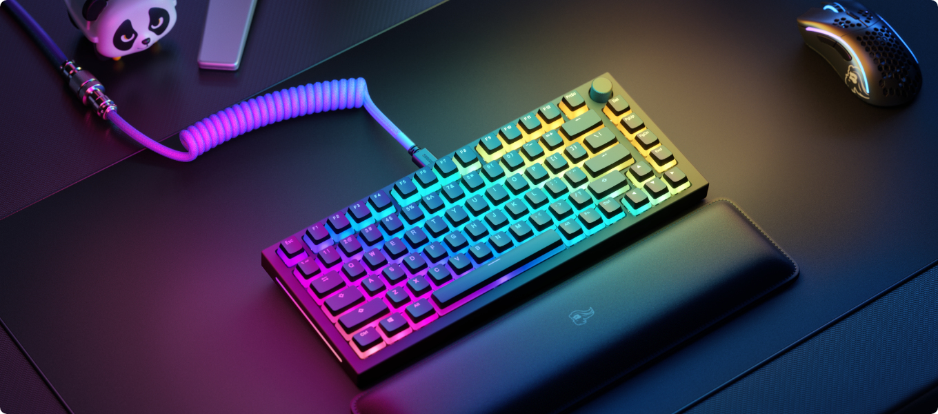 Resim Glorious PC Gaming Race Aura V2 Klavye Tuşu Kapağı - Siyah PBT