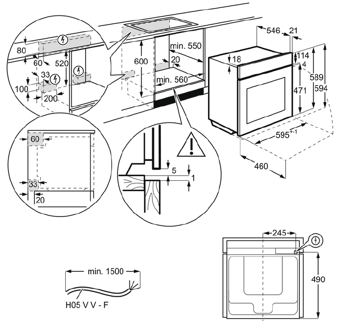 AEG BPE555320W 71 L White – image 3