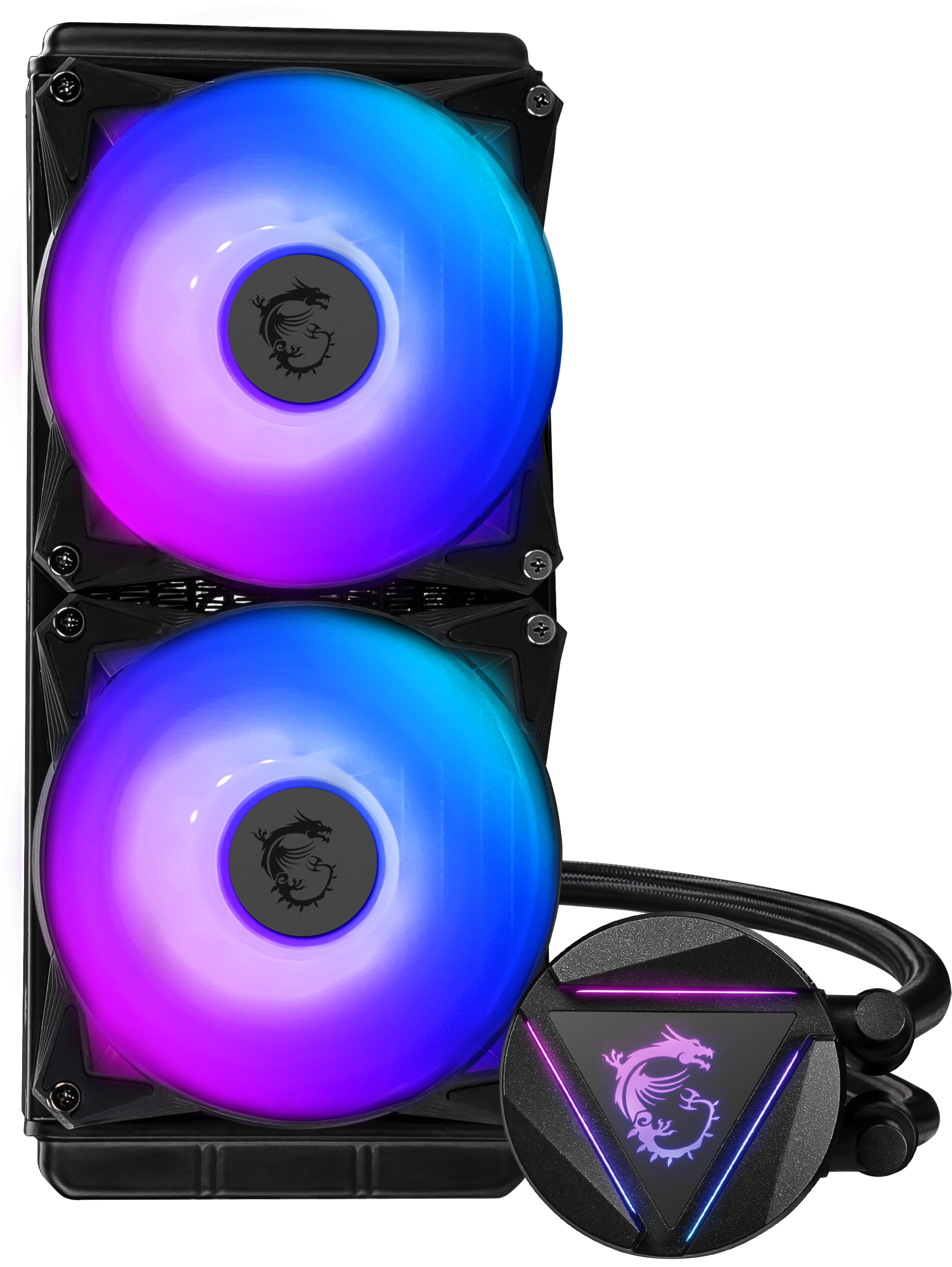 MSI MAG CORELIQUID 280R V2 Liquid CPU Cooler ‘280mm Radiator, 2x 140mm ARGB PWM Fan, ARGB lighting, Center Supported, Compatible with Intel and AMD Platforms, Latest LGA 1700 ready’ image 4