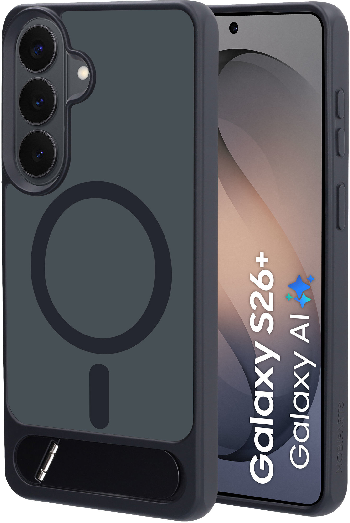 Mobiparts Hardcover Samsung Galaxy S26 Plus with Stand Function Satin Black (Magsafe Compatible) – image 2